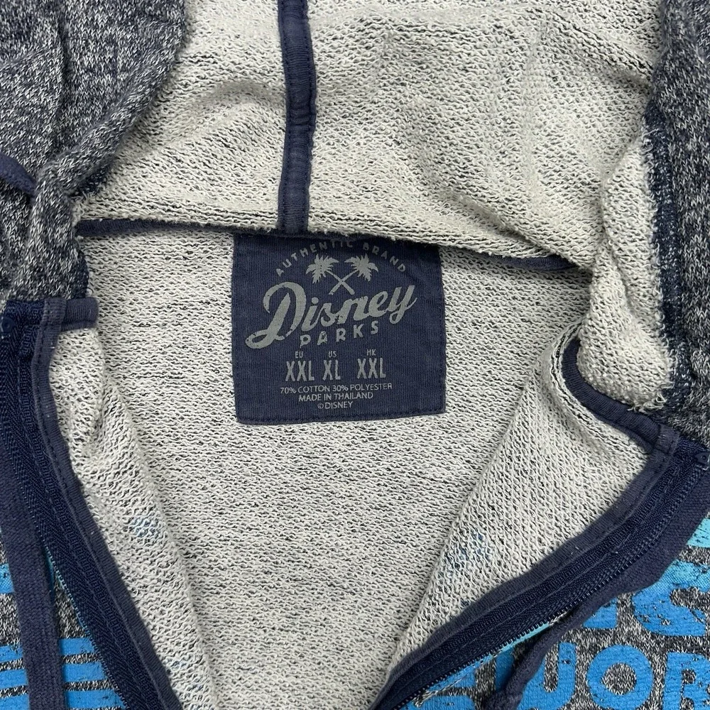 Disney Parks Adult XL Gray/Blue Walt Disney World Full-Zip Hoodie Sweatshirt